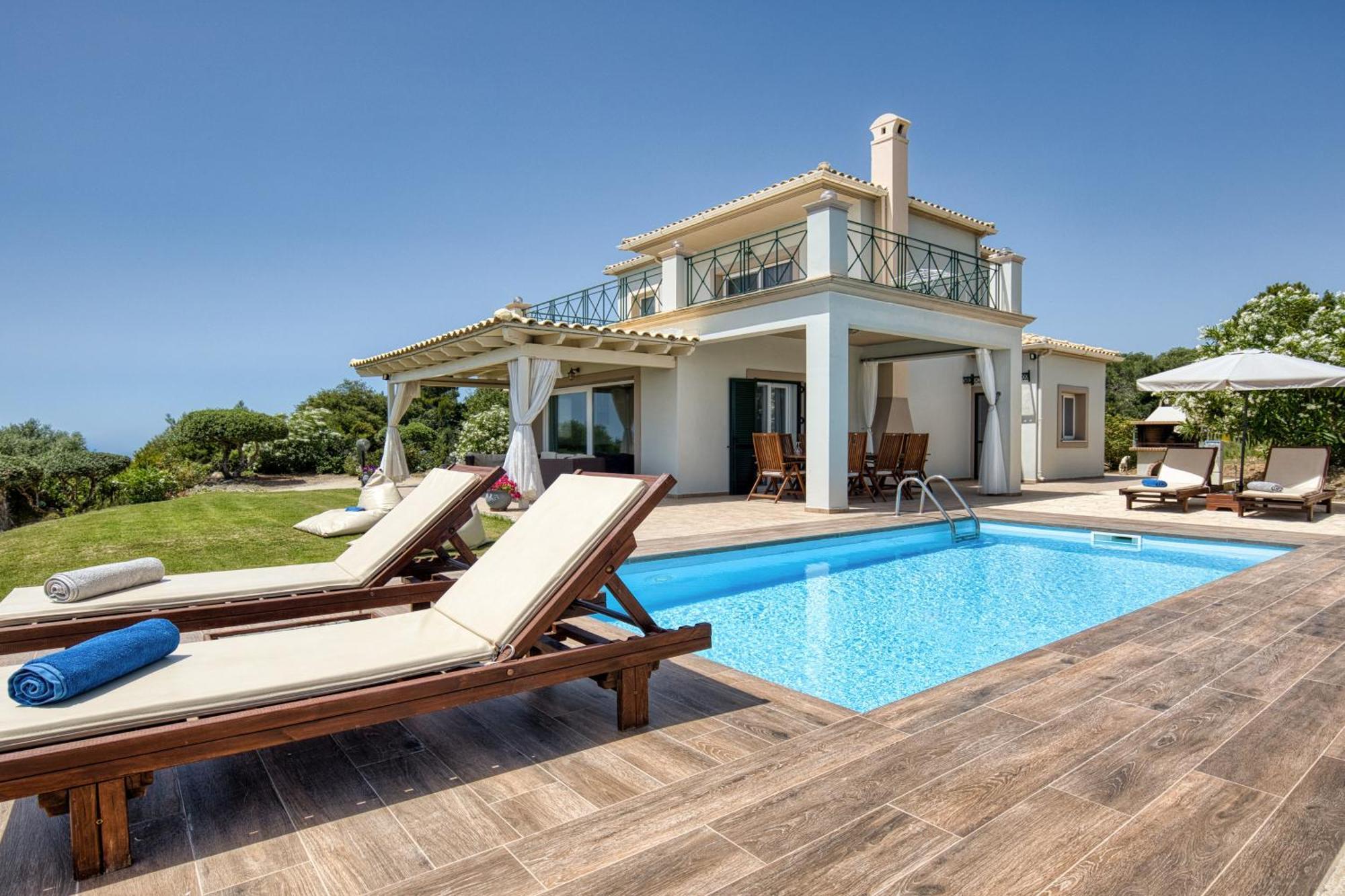 Villa Vardia-Amazing Seaviews With Heated Pool Sinarádes エクステリア 写真